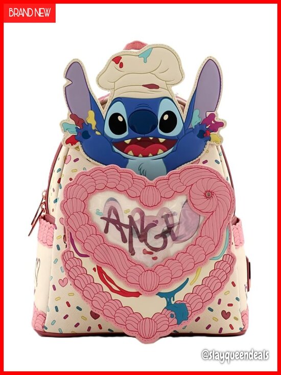 Loungefly Lilo & Stitch Mini Backpack Faux Leather Sprinkles Hearts Cake main image 5